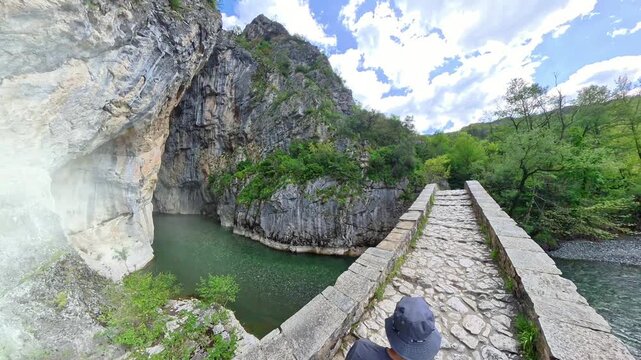 Stone bridge Portitsa, Grevena region, Epirus, Greece