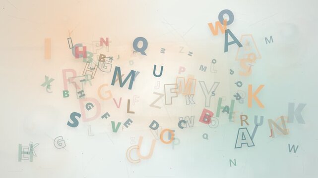 Floating Alphabet Cloud Education Background with Soft Pastel Letter Motion