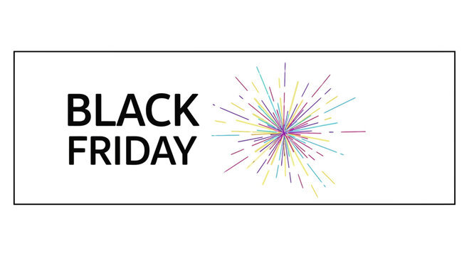 Black Friday Sale Burst - Modern Graphic Design with Colorful Exploding Lines