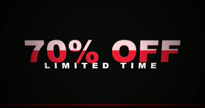 70 percent off limited time sale.