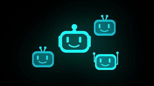 Composite AI and AI Orchestration. Multi-agent AI system. Businessperson holding multiple artificial intelligence robot icons.
