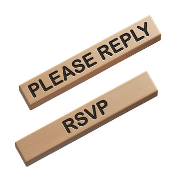 Word rsvp. Wooden small cubes with letters. Wooden cube blocks. Copy space.Supports PNG files with transparent backgrounds.