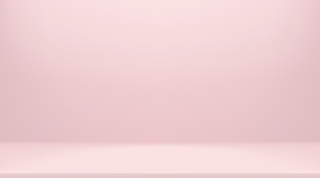 Soft rose gradient backdrop creates minimalist studio setting. Vector illustration background for luxury cosmetic displays, spring campaigns, and elegant brand presentations