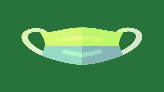 green background white border mask face green screen animated chromakey background motion style creative figure illustration movement layers expression scene