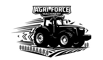 Heavy Duty Tractor Sticker and Mural Graphic Elements for Farm Equipment Vector EPS © Shultana