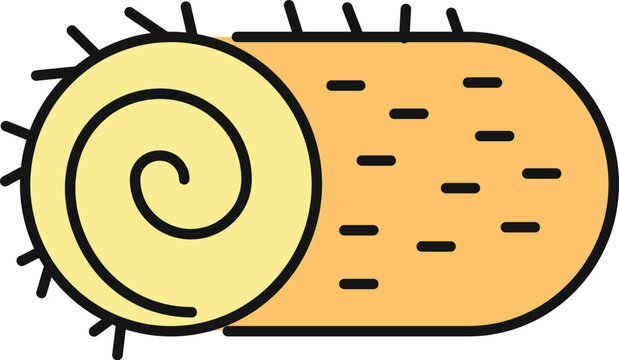 Hay bale icon showing harvested dry grass for farm animal fodder