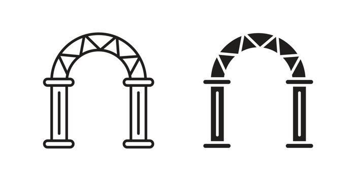 Archway line icon vector set.