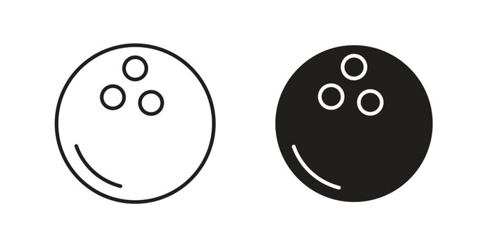 Bowling ball line icon vector set.