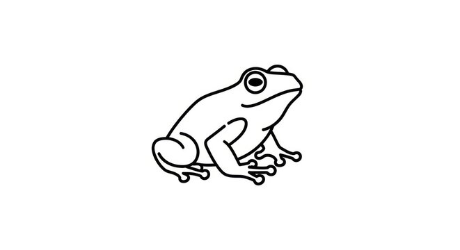 Simple frog outline sketch for coloring