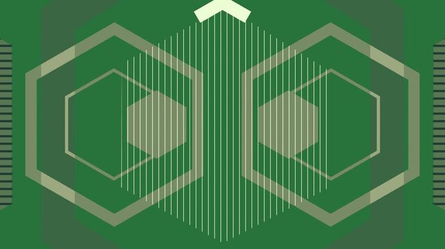 green background white pentagon lines house hexagon logo for company shape geometric pattern green screen animated chromakey background layers design expression