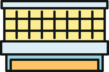 Fototapeta premium Industrial building line icon illustrating modern architecture design