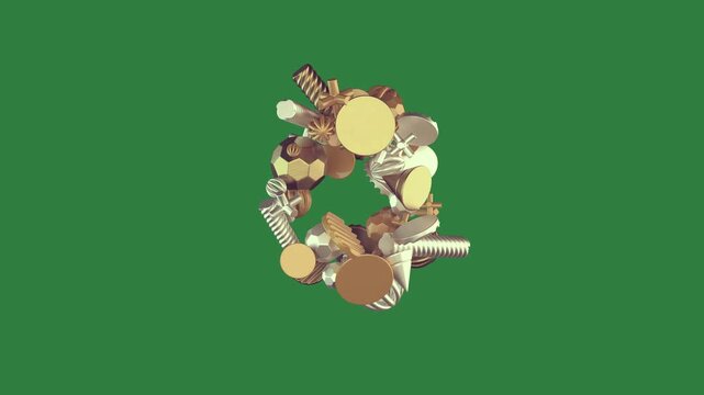 green screen gold silver object bird man horse squirrel bunch coins pile animated chromakey background movement emotion elements expression scene motion