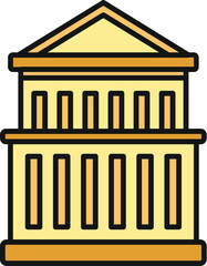 Obraz premium Classical architecture icon depicting a capitol building for justice and authority