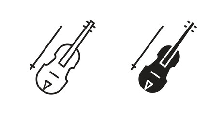 Cello line icon vector set. © chandi