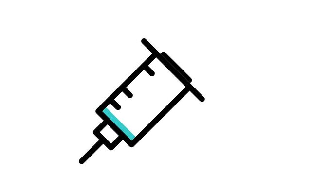 Animated Syringe Injection Vaccine Medical Needle Health Icon Loop