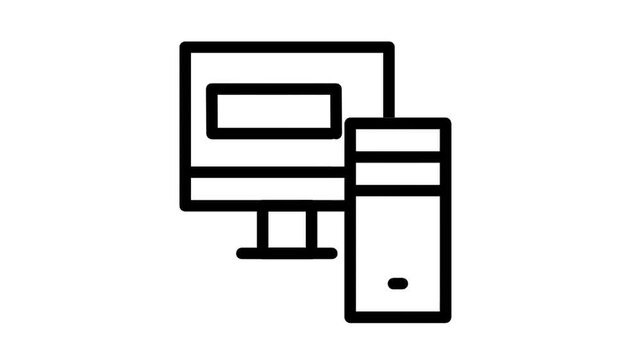 Animated Computer Desktop Monitor Screen Technology Icon Loop