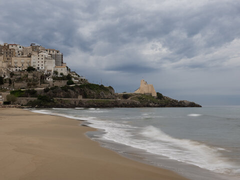 Western beach (spiaggia di ponente) of Sperlonga, coastal town in the province of Latina, Italy	