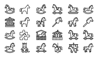 Obraz premium Pet care outline icons set veterinary dog cat grooming and training vector eps10