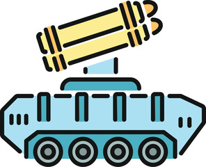 Obraz premium Military air defense system vehicle displaying missile warfare technology illustration