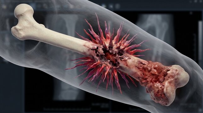 3D Rendering of a Destructive Bone Tumor or Pathogen
