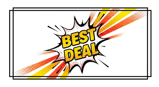 Explosion Comic Burst "Best Deal" Offer, Sale, Discount, Promotion, Marketing, Advertising