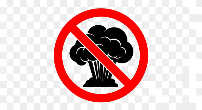 No Nuclear Explosion Warning Sign Symbol.