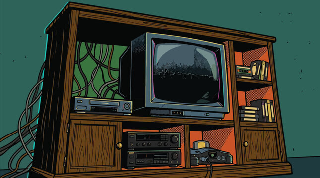 Retro arcade video game machine vector illustration.