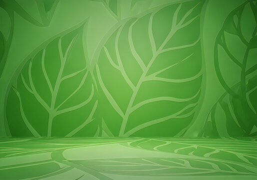 A green leafy background with a light green gradient