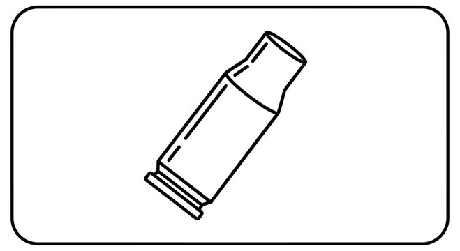 Bullet Casing Outline Icon, Ammunition Cartridge Vector Graphic