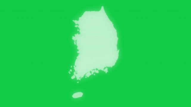 South Korea VHS old screen effect map pop animation green background