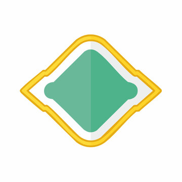 Abstract Diamond Shape with Gold Border