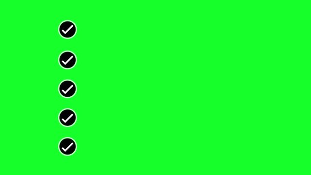 checklist with check marks in circle boxes Productivity and task completion on transparent background Motion graphics of tick mark concept 4K animation with alpha channel checklist animation