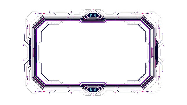 Circuit Board Frame Vibrant Glowing Neon Digital Technology Interface for Modern Display