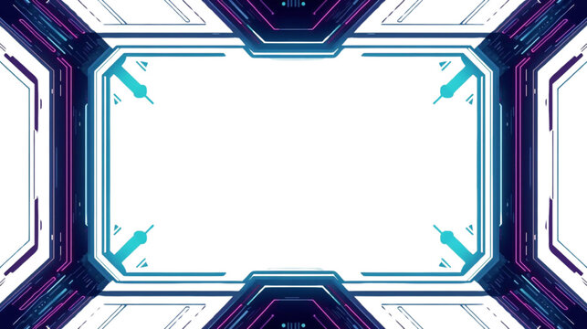 Futuristic Technology Interface Border for Digital Display Overlay