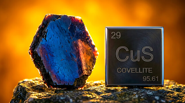 Raw Covellite Hexagonal Plate Crystal Indigo-Blue Metallic Sheen
