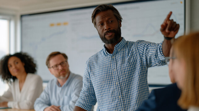 Data scientist at university research lab pointing to visualization board showing algorithmic bias patterns in hiring software output, colleagues leaning in with concern, printed case studies and fl