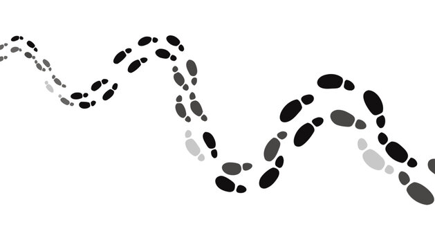 Black and white animal footprint vector illustration in dog and zebra shape design