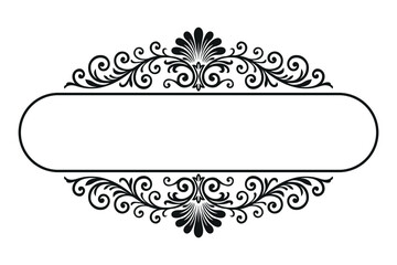Luxury black and white Victorian style text frame vector illustration © AmjadDesigns