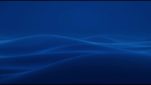 Deep Blue Abstract Waves: A minimalist abstract image featuring smooth, undulating waves rendered in a deep, rich blue hue, suggesting calm water or a serene, otherworldly landscape.