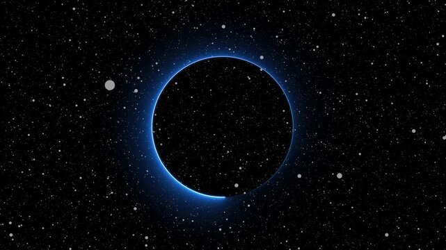 Blue glow planet earth and eclipse in deep starry space. New Horizons Finds Pluto blue atmosphere and frozen water ice