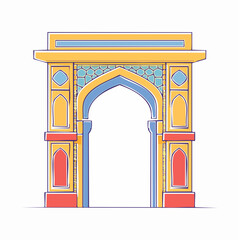Fototapeta premium Stylized Illustration of an Ornate Archway
