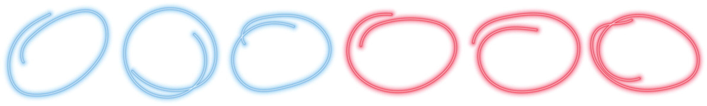 Hand drawn colorful circle scribble frames on white background. Minimal sketch ring collection with playful brush outlines. Creative abstract doodle elements for modern graphic design