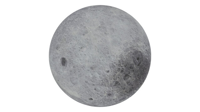 far side of the moon isolated on transparent background 3d rendering illustration
