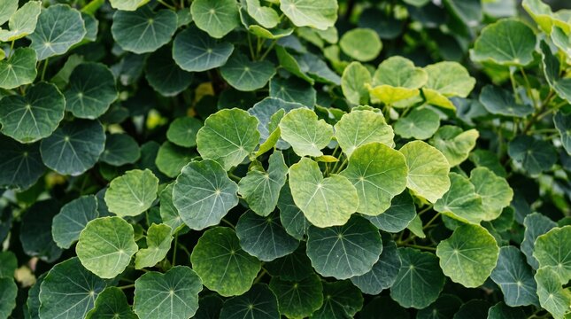 Radial green plant leaves forming natural rosette pattern