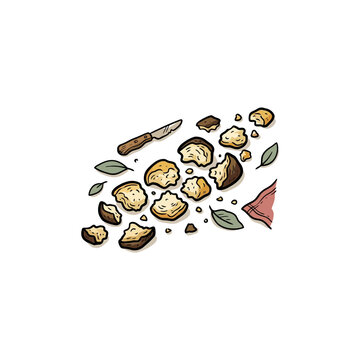 Bread crumb trail illustration