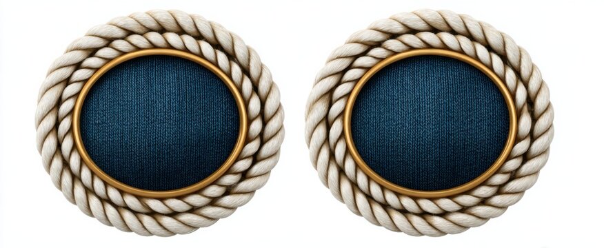 Oval braided rope frames dance with ocean charm perfect for branding and maritime decor