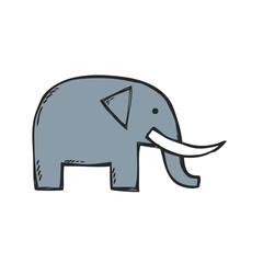 Fototapeta premium Hand drawn doodle illustration of a cute elephant.