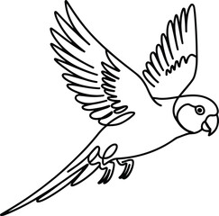 Parrot in flight minimalist line art single continuous stroke white background stock illustration © TAPOSHBALA