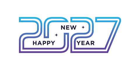 Fototapeta premium Happy new year 2027 design text vector illustration. New year celebration concept