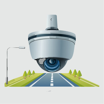 道路を録画するシンプルな黒いドライブレコーダーのイラスト